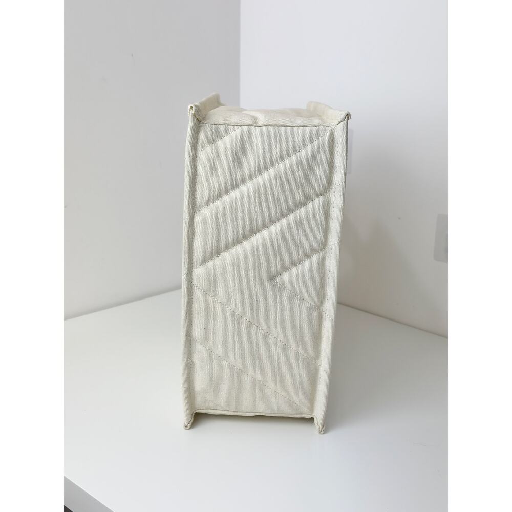 Sandro Kasbah Quilted Canvas Tote Bag Beige Cream Ecru Logo Minimalist $320 NWT - Picture 11 of 13